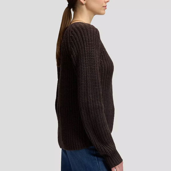 Side of Lee Women’s Chunky Knitted Cardigan in Chocolate Torte