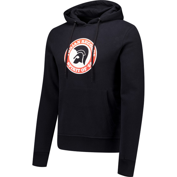 Trojan Mens Spirit of ’69 Retro 90s Badge Print Hoodie in Black