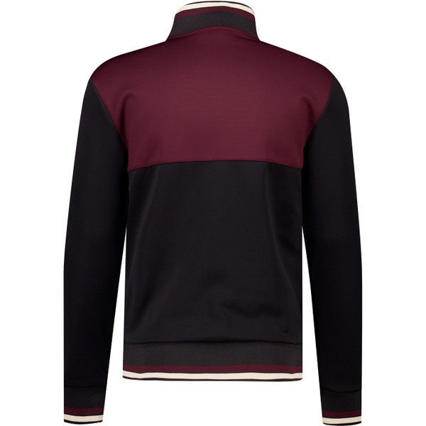 Ellesse Mens Vignola Funnel Neck Zip Track Jacket in Black and Burgundy
