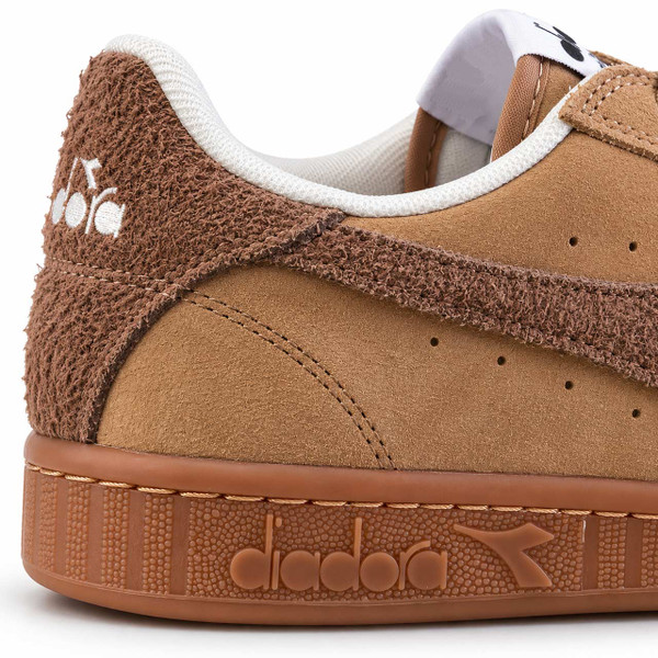 Diadora Game Low Suede Retro Trainers in Brown Affogat - Heel Detail