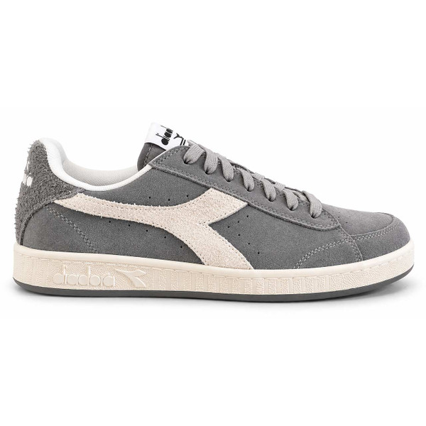 Diadora Game Low Suede Retro Trainers in Steel Gray - Front View