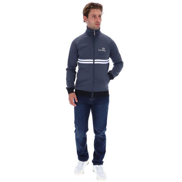 Man wearing Sergio Tacchini New Dallas Track Top in Turbulance Grey