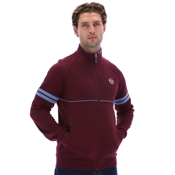 Man wearing Sergio Tacchini Orion Retro 80s Track Jacket in Fig