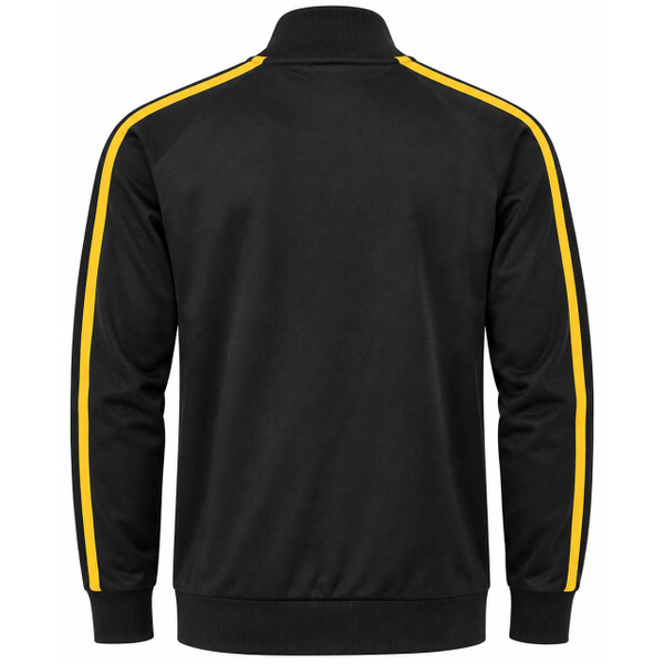 Trojan Twin Sleeve Stripe Retro Track Jacket Black - Back View