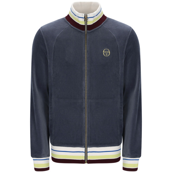 Sergio Tacchini Sartori Men's Velour Track Jacket in Turbulence Grey