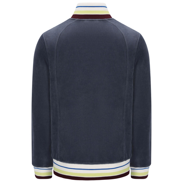 Back of Sergio Tacchini Sartori Men's Velour Track Jacket in Turbulence Grey