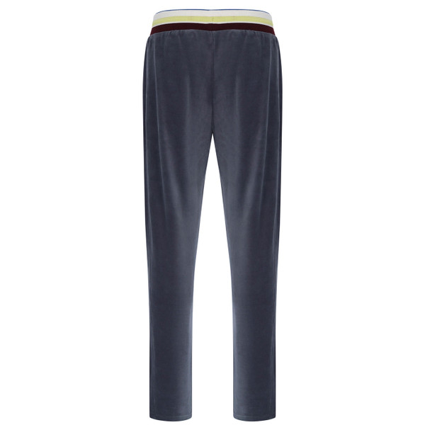 Back of Sergio Tacchini Sartori Men's Velour Track Pants in Turbulence Grey
