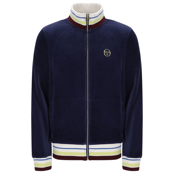 Sergio Tacchini Sartori Men's Velour Track Jacket in Maritime Blue