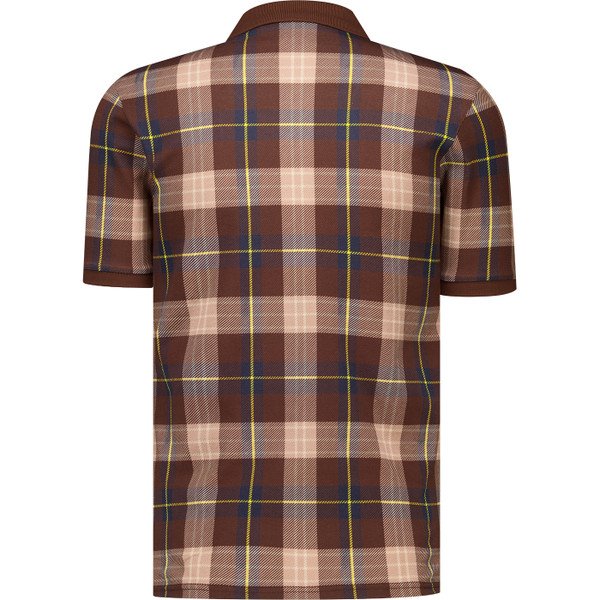 Lyle & Scott Mens Archive Revisited All Over Tartan Polo T-Shirt in Brown