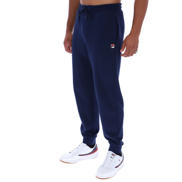 Side of Fila Vintage Giulio Men's Retro Track Pants in Navy