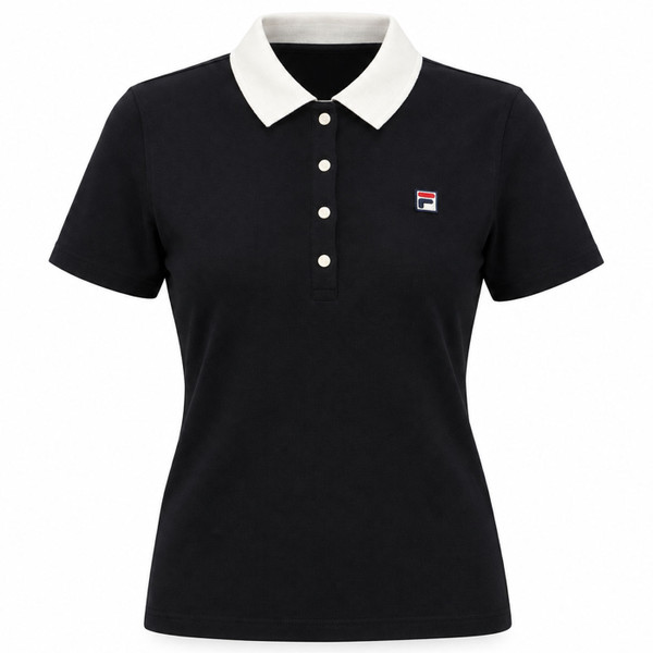 Fila Vintage Womens Callie Fitted Polo Shirt in Black
