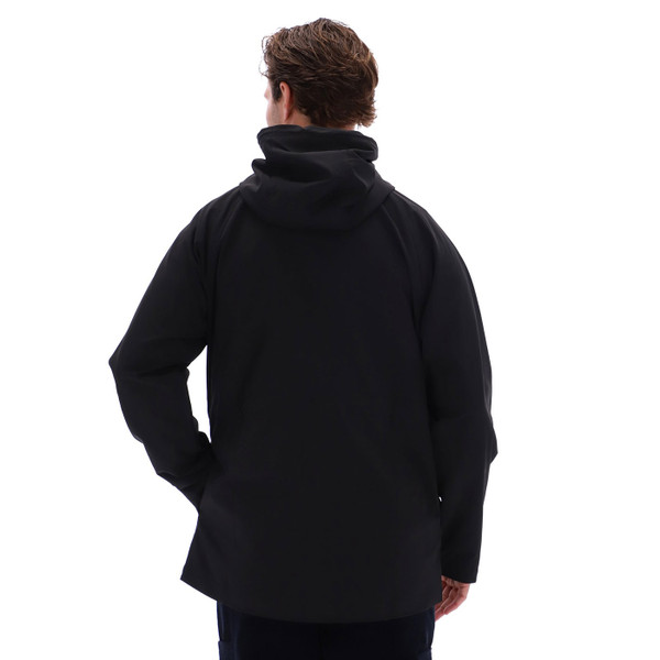 Back of Fila Gold Fabroni Men's Hooded Parka Jacket in Black