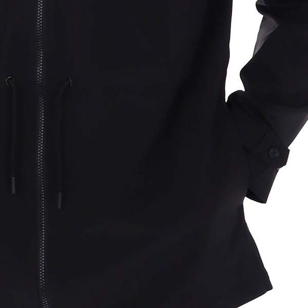 Pocket and drawstring detail on Fila Gold Fabroni Men's Hooded Parka Jacket in Black