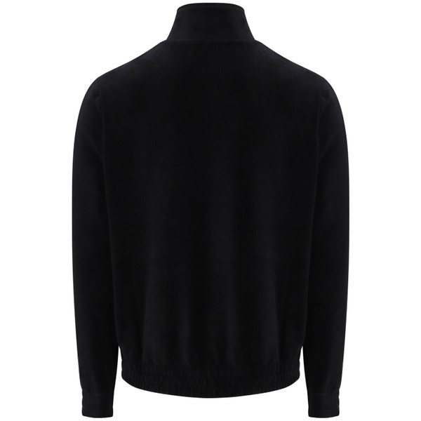 Back of Fila Vintage Walter Corduroy Funnel Neck Track Jacket in Black