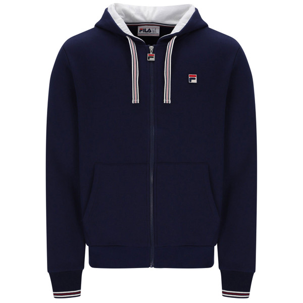 Fila Vintage Men's Tenconi Zip Fasten Hoodie in Navy