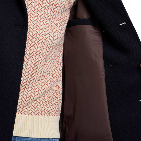 Ben Sherman Mod Double Breasted Peacoat in Navy - Lining Detail