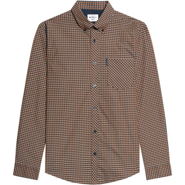 Ben Sherman House Gingham Button Down Shirt Ginger - Front View