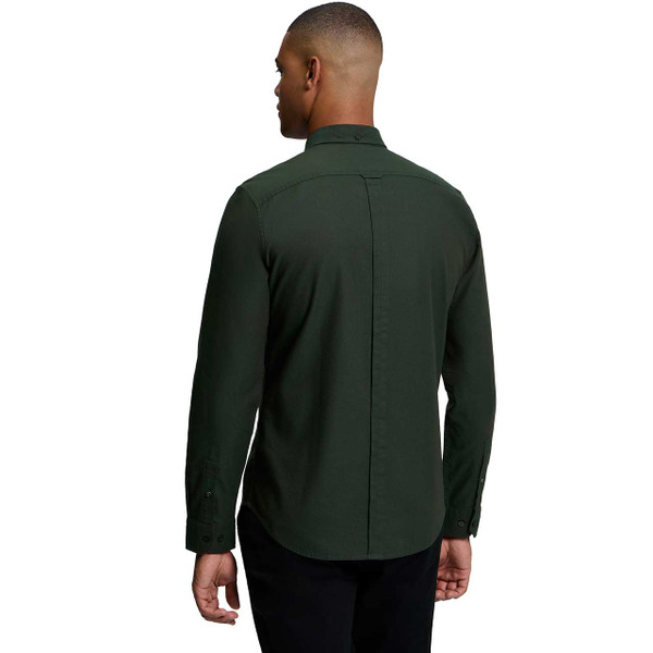 Model Wearing the Ben Sherman Button Down Oxford Shirt Lotus Green - Back View