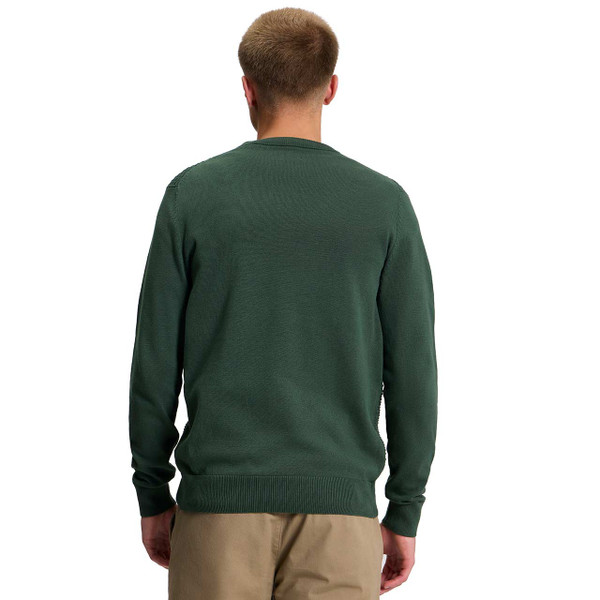 Ben Sherman Texture Front Crew Neck Knitted Jumper Bottle Green - Back View