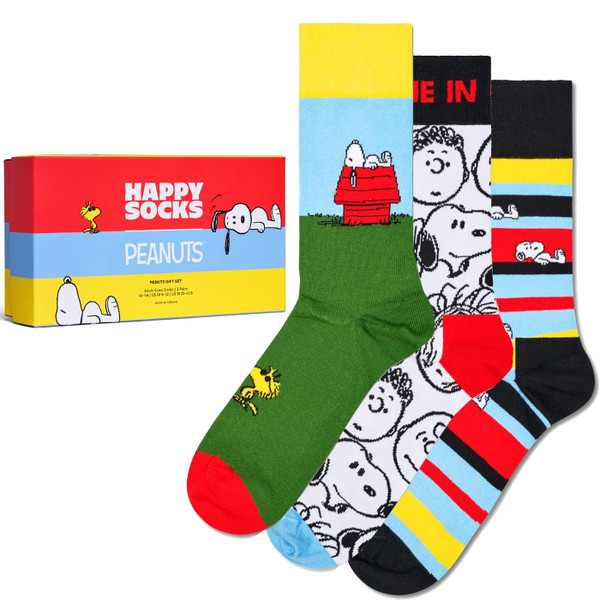 Happy Socks x Peanut 3 Pack of Snoopy Socks in Gift Set Box