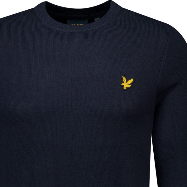 Lyle & Scott Archive Revisited Crew Neck Knitted Jumper in Dark Navy