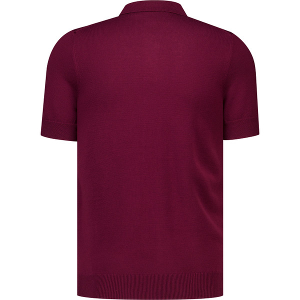 Lyle & Scott Mens Archive Revisited Knitted Polo T-Shirt in Claret Jug Red