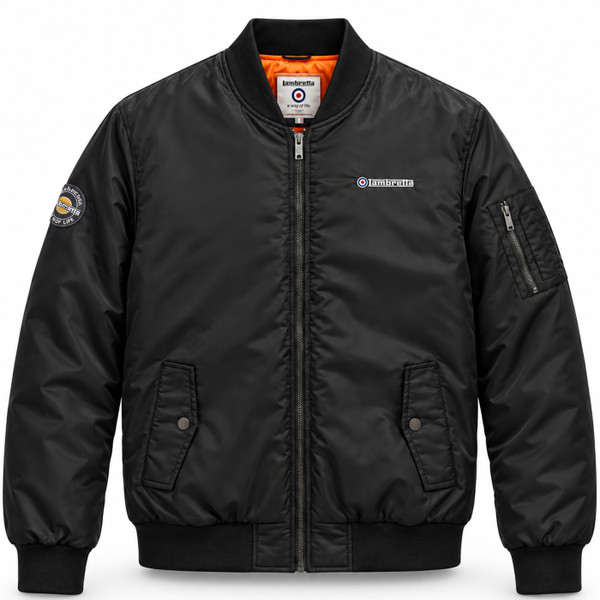 Lambretta Mod MA-1 Flight Bomber Jacket in Black