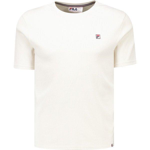 Fila Vintage Mens Jason Crew Neck Ribbed T-shirt in Gardenia