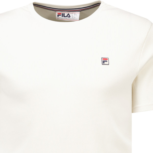 Fila Vintage Mens Jason Crew Neck Ribbed T-shirt in Gardenia