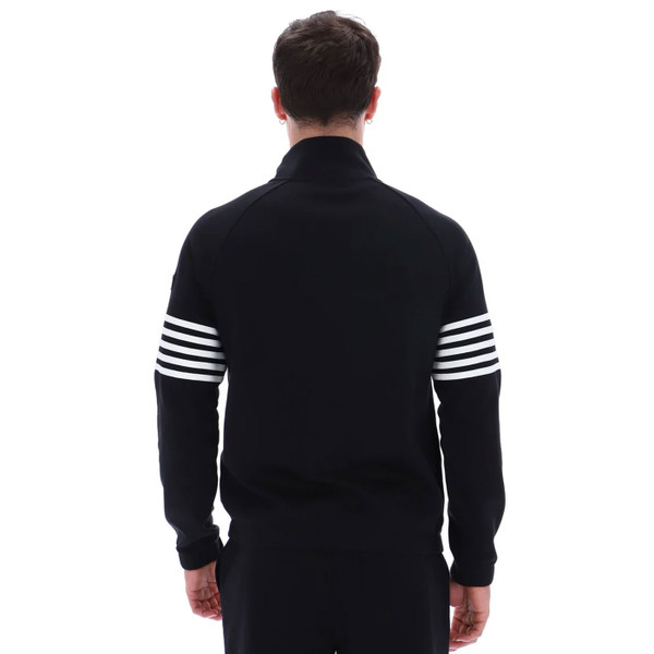 Back of Fila Vintage Patrice Sleeve Stripe 80s Track Jacket in Black