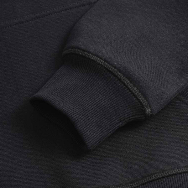 Cuff of Lambretta Mod Target Retro 90s Pullover Hoodie in Black