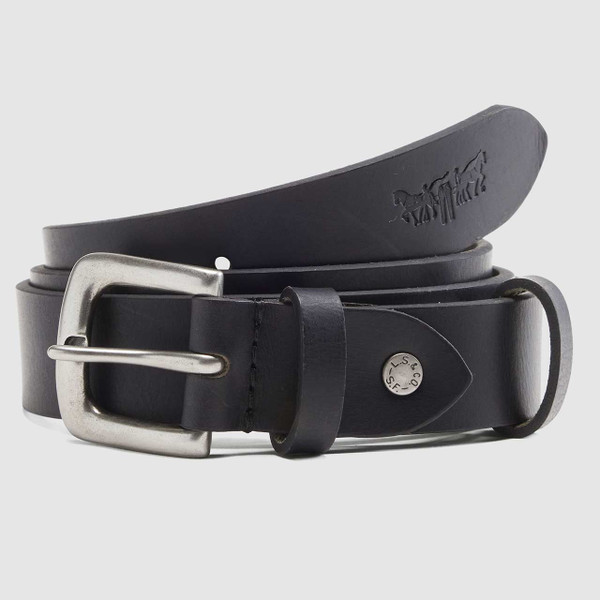Levi's Addison Full Grain Leather Belt Black - Main View