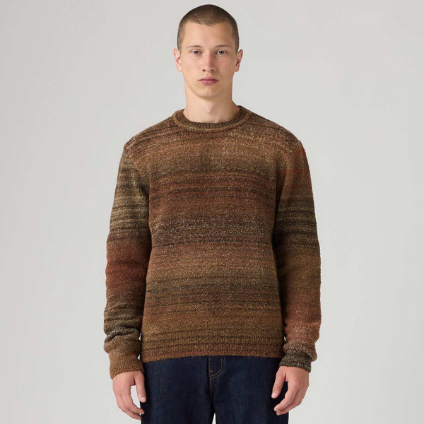 Levi's Presido Retro 1970s Boucle Jumper Coffee - Model View