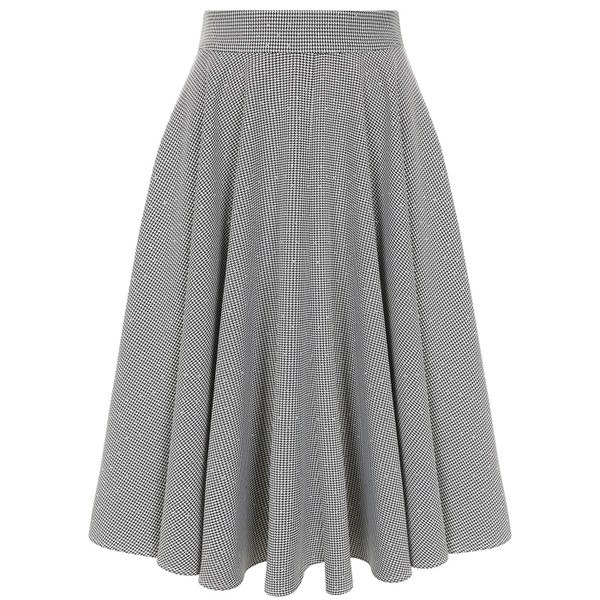 Banned Retro Cary Sparkle Houndstooth Swing Skirt in Black/White