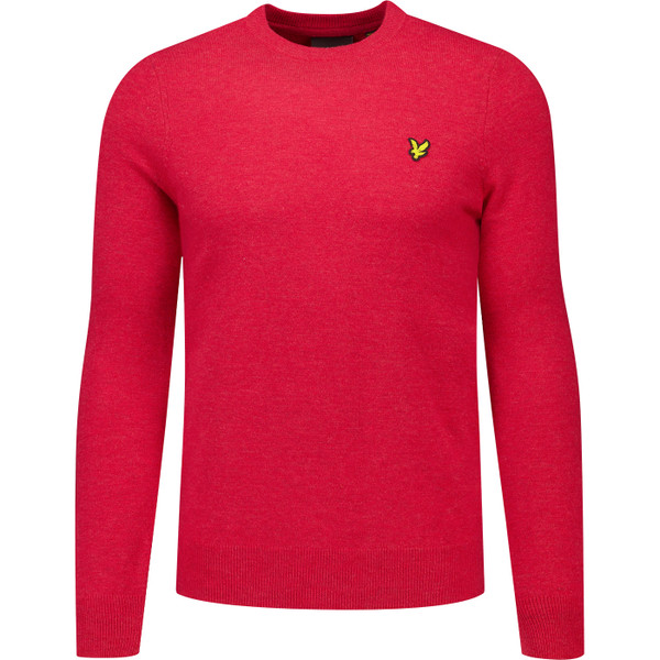 Lyle & Scott Mens Lambswool Blend Crew Neck Jumper in Garnet Marl