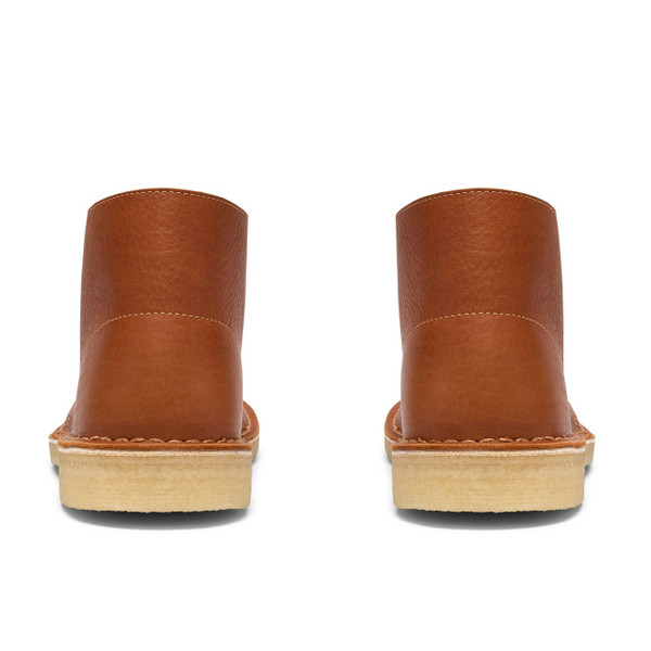 Clarks Originals Men's Crepe Sole Mod Desert Boots in Burnt Orange Leather - Pair of boots from behind