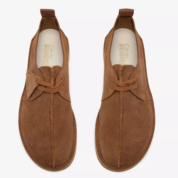 Clarks Originals Men's Desert Trek 2026 Suede Shoes in Cola - Pair of shoes from above