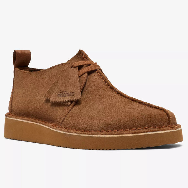 Clarks Originals Men's Desert Trek 2026 Suede Shoes in Cola - Side view at angle