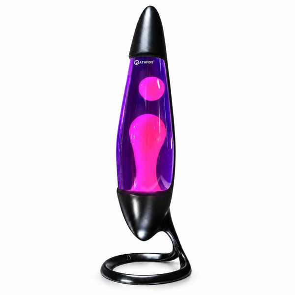 Mathmos Neo Table Top Lava Lamp with Black base and Violet & Pink Lava