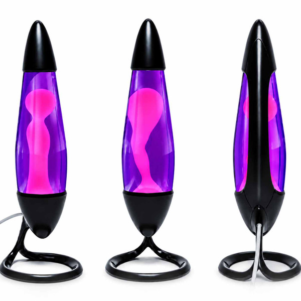Mathmos Neo Table Top Lava Lamp with Black base and Violet & Pink Lava