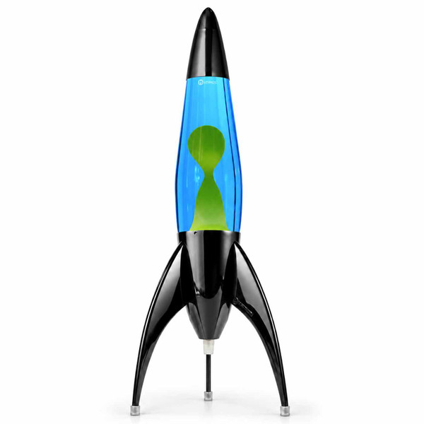 Mathmos Telstar Retro 60s Rocket Lava Lamp with Black Base and Blue & Green Lava