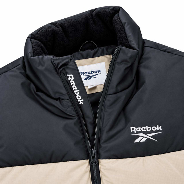 Reebok Erling Retro Padded Gilet Elevated Beige - Collar Detail