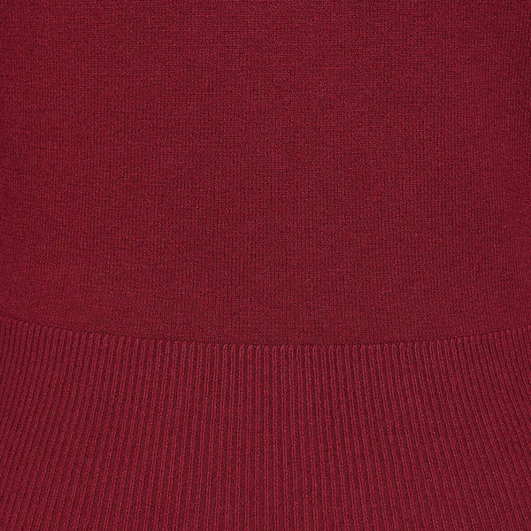 Fabric detail on Banned Retro Cat Scallop Front Peter Pan Collar Cardigan in Burgundy