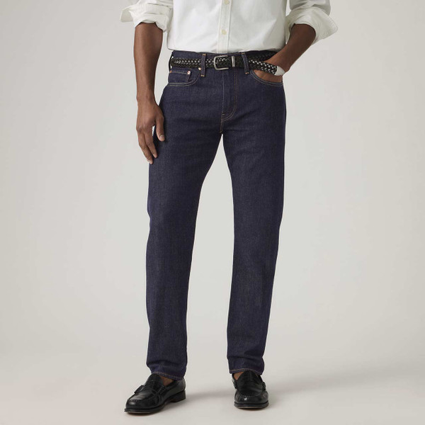 Model Wearing the Levi's 502 Taper Jeans in Sta-Dark - Main View