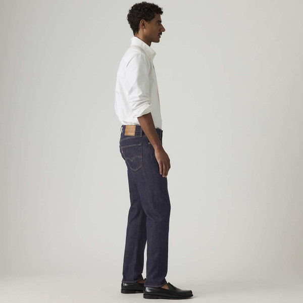 Model Wearing the Levi's 502 Taper Jeans in Sta-Dark - Side View