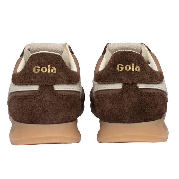 Gola Classics Firefly Women's Retro Trainers in Otter / Dark Brown / Off White - Pair of Trainers From Behind