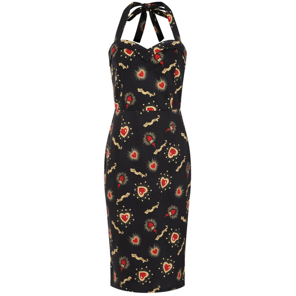 Banned Retro Rhona True Love Rockabilly 50s Pencil Dress in Black