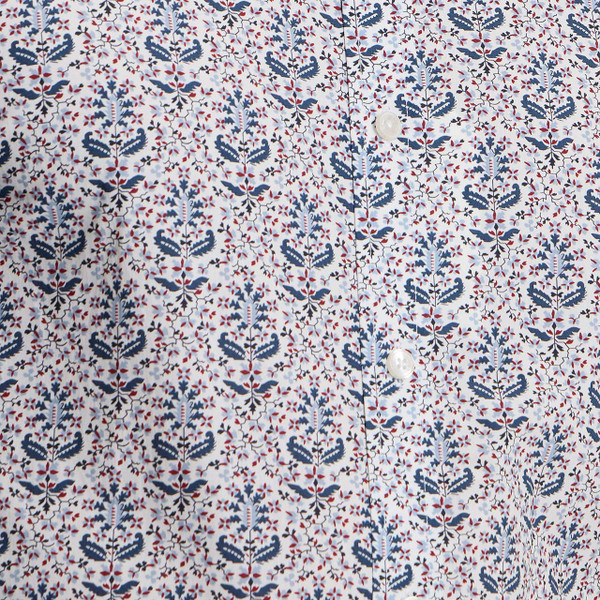 Ben Sherman 60s Mod Intricate Floral Print Shirt Snow White - Fabric Print
