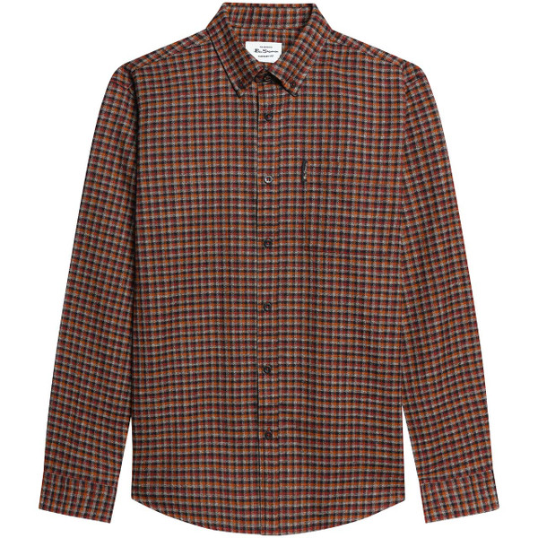 Ben Sherman Mod Abstract Check Button Down Shirt Sienna - Main View