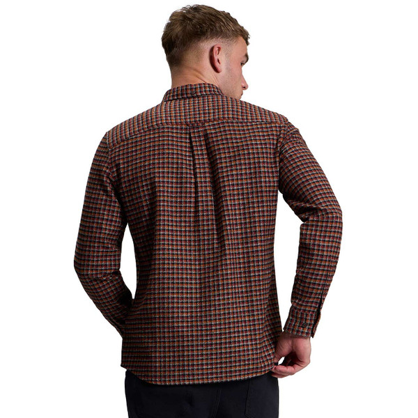 Ben Sherman Mod Abstract Check Button Down Shirt Sienna - Back View
